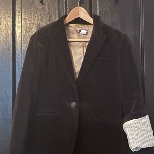 J. Crew chocolate brown velvet blazer size 6
